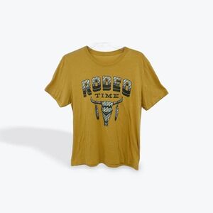 Rodeo Time Bull Skull Graphic Tee Men's‎ Short Sleeve T-Shirt Western Cowboy